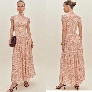 Reformation Maven Dress in Corrine Floral Pink Maxi Dress 4